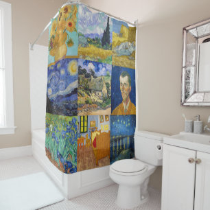 Vincent Van Gogh - Masterstuks Patchwork Douchegordijn