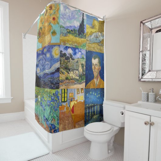 Vincent Van Gogh - Masterstuks Patchwork Douchegordijn (In situ)