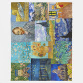 Vincent Van Gogh - Masterstuks Patchwork Fleece Deken (Voorkant)
