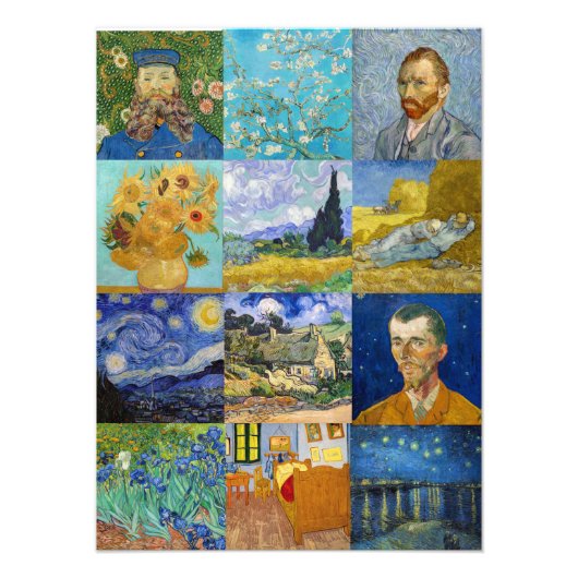 Vincent Van Gogh - Masterstuks Patchwork Foto Afdruk (Voorkant)