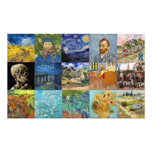 Vincent Van Gogh - Masterstuks Patchwork Foto Afdruk (Voorkant)