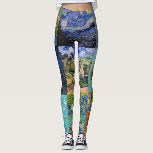 Vincent Van Gogh - Masterstuks Patchwork Leggings (Voorkant)
