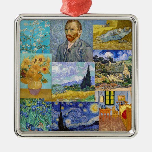 Vincent Van Gogh - Masterstuks Patchwork Metalen Ornament (Voorkant)