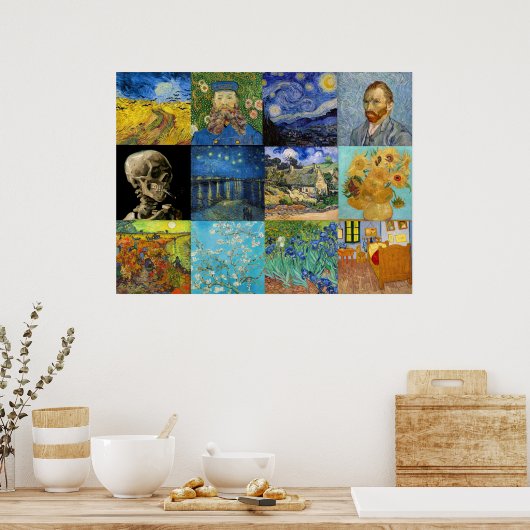 Vincent Van Gogh - Masterstuks Patchwork Poster (Keuken)