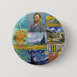 Vincent Van Gogh - Masterstuks Patchwork Ronde Button 5,7 Cm