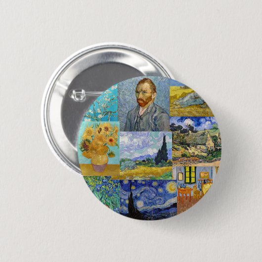 Vincent Van Gogh - Masterstuks Patchwork Ronde Button 5,7 Cm (Voorkant /achterkant)