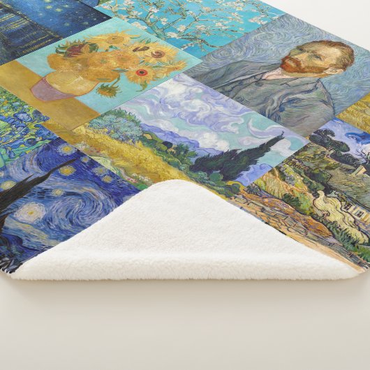 Vincent Van Gogh - Masterstuks Patchwork Sherpa Deken (3/4)