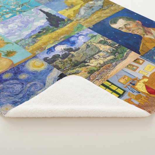 Vincent Van Gogh - Masterstuks Patchwork Sherpa Deken (3/4)