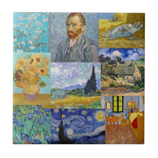 Vincent Van Gogh - Masterstuks Patchwork Tegeltje (Voorkant)
