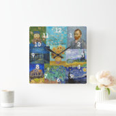 Vincent Van Gogh - Masterstuks Patchwork Vierkante Klok (Huis)