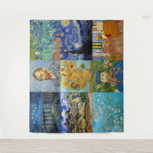 Vincent Van Gogh - Masterstuks Patchwork Wandkleed (Voorkant)