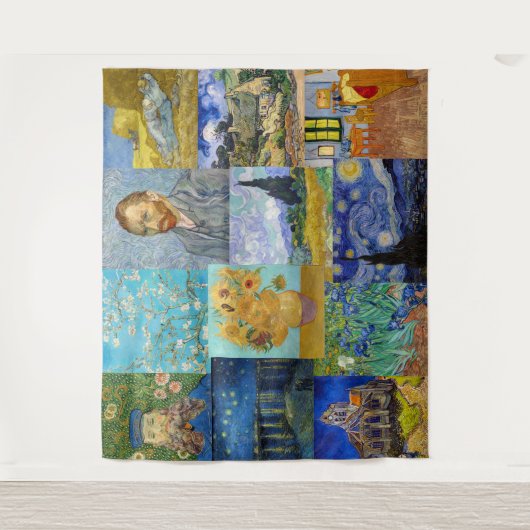 Vincent Van Gogh - Masterstuks Patchwork Wandkleed (Voorkant)