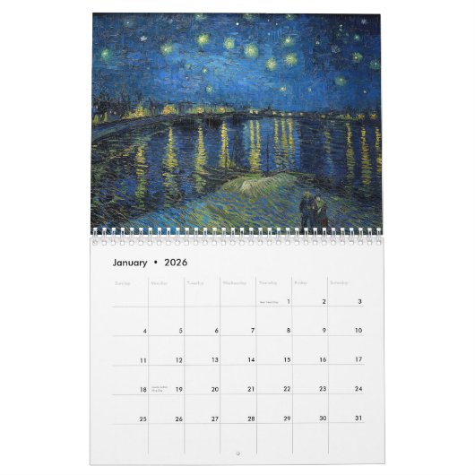 Vincent van Gogh Masterstukselectie Kalender (Jan 2026)