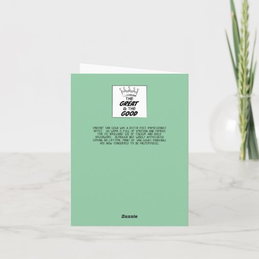 Vincent Van Gogh Meesterwerk Verjaardag Kaart (Achterkant)