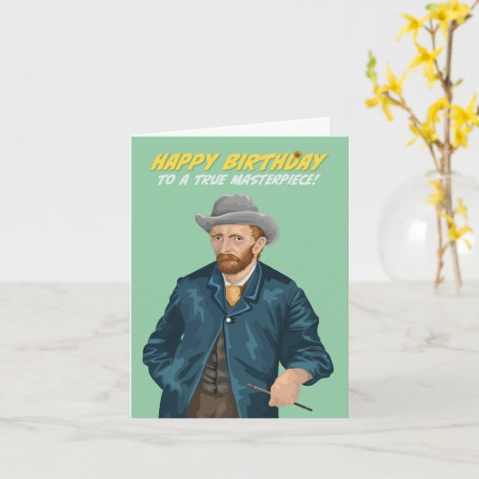 Vincent Van Gogh Meesterwerk Verjaardag Kaart (Gele Bloem)