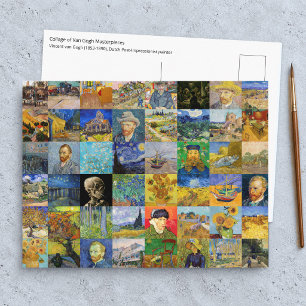 Vincent van Gogh - Meesterwerken Mozaïek Patchwork Briefkaart