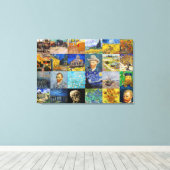 Vincent van Gogh - Meesterwerken Mozaïek Patchwork Canvas Afdruk (Insitu (Houten vloer))