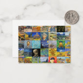 Vincent van Gogh - Meesterwerken Mozaïek Patchwork Notitiekaartje (Voorkant / Achterkant in situ)