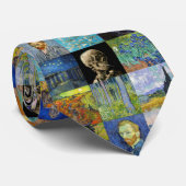 Vincent van Gogh - Meesterwerken Mozaïek Patchwork Stropdas (Opgerold)