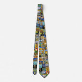 Vincent van Gogh - Meesterwerken Mozaïek Patchwork Stropdas (Achterkant)