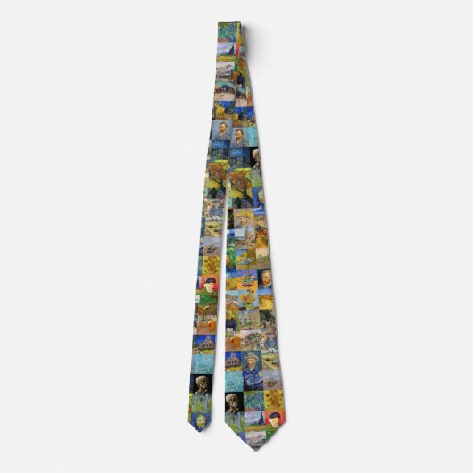 Vincent van Gogh - Meesterwerken Mozaïek Patchwork Stropdas (Achterkant)