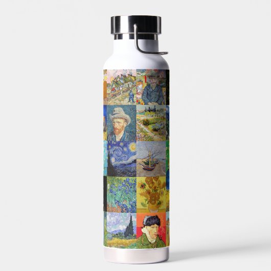 Vincent van Gogh - Meesterwerken Mozaïek Patchwork Waterfles (Links)