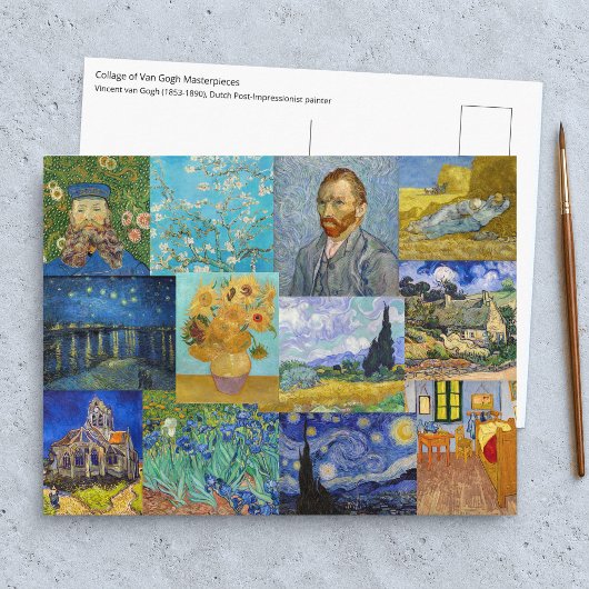 Vincent Van Gogh - Meesterwerken Patchwork Briefkaart