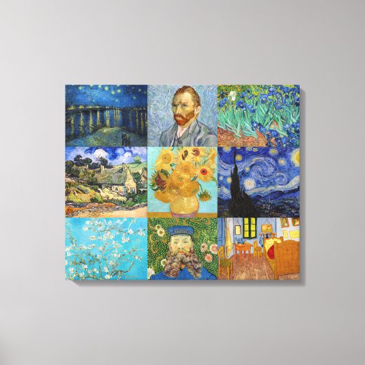 Vincent Van Gogh - Meesterwerken Patchwork Canvas Afdruk (Voorkant)