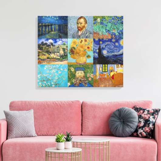 Vincent Van Gogh - Meesterwerken Patchwork Canvas Afdruk (Insitu (Woonkamer))