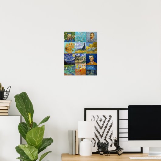 Vincent Van Gogh - Meesterwerken Patchwork Poster (Thuiskantoor)