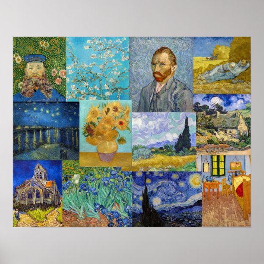 Vincent Van Gogh - Meesterwerken Patchwork Poster (Voorkant)