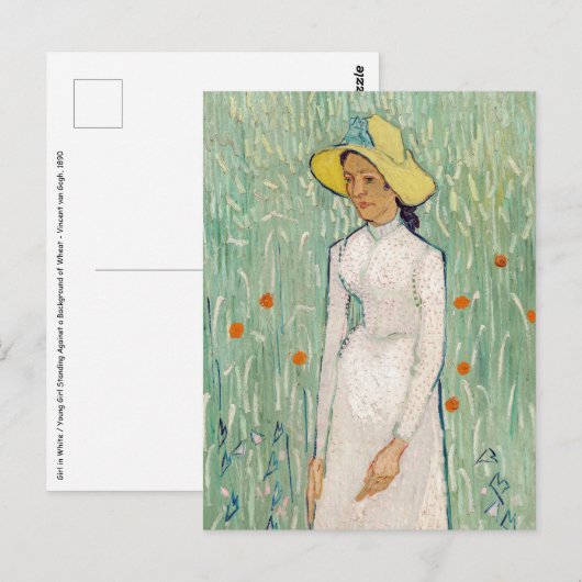 Vincent van Gogh - Meisje in het Wit Briefkaart (Voorkant / Achterkant)