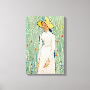 Vincent van Gogh - Meisje in het Wit Canvas Afdruk