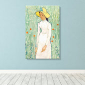 Vincent van Gogh - Meisje in het wit Canvas Afdruk (Insitu (Houten vloer))