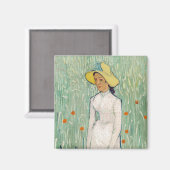 Vincent van Gogh - Meisje in het wit Magneet (Voorkant / Achterkant)