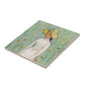 Vincent van Gogh - Meisje in het wit Tegeltje (Zijkant)