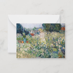 Vincent van Gogh - Mejuffrouw Gachet in haar tuin Notitiekaartje