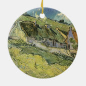 Vincent van Gogh - Met riet gedekte huisjes Keramisch Ornament (Achterkant)