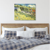 Vincent van Gogh - Met Riet Gedekte Huizen Canvas Afdruk (Insitu (Slaapkamer))