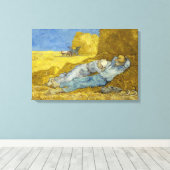 Vincent Van Gogh - Middag, rust van het werk / Sie Canvas Afdruk (Insitu (Houten vloer))