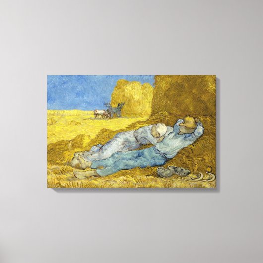 Vincent Van Gogh - Middag, rust van het werk / Sie Canvas Afdruk (Voorkant)