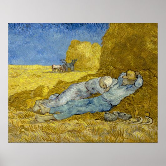 Vincent Van Gogh - Middag, rust van het werk / Sie Poster (Voorkant)