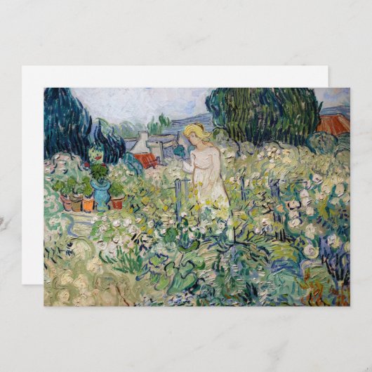 Vincent van Gogh - Miss Gachet in haar tuin Bedankkaart (Voorkant / Achterkant)