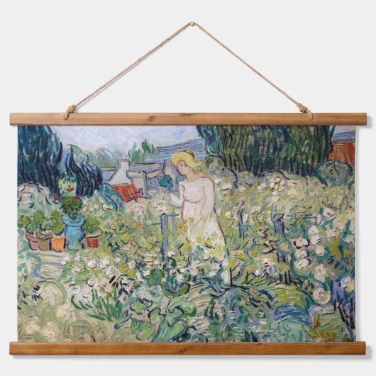 Vincent van Gogh - Miss Gachet in haar tuin Hangend Wandkleed (Voorkant)
