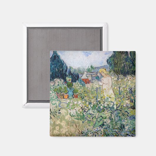 Vincent van Gogh - Miss Gachet in haar tuin Magneet (Voorkant / Achterkant)