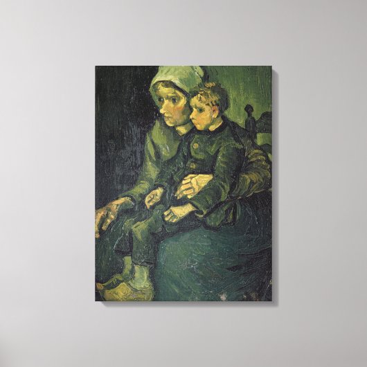 Vincent van Gogh | Moeder en kind, 1885 Canvas Afdruk (Voorkant)