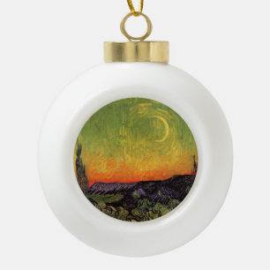 Vincent Van Gogh Moonlit Landschap Keramische Bal Ornament