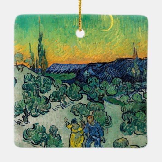 Vincent van Gogh - Moonlit Landschap met Paars Keramisch Ornament (Achterkant)