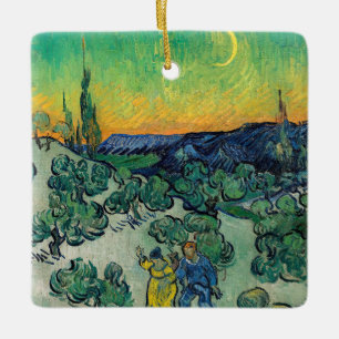 Vincent van Gogh - Moonlit Landschap met Paars Keramisch Ornament