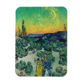 Vincent van Gogh - Moonlit Landschap met Paars Magneet (Verticaal)
